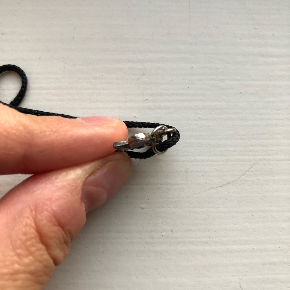 Vintage Black String Pullover Dragonfly Necklace - image 6